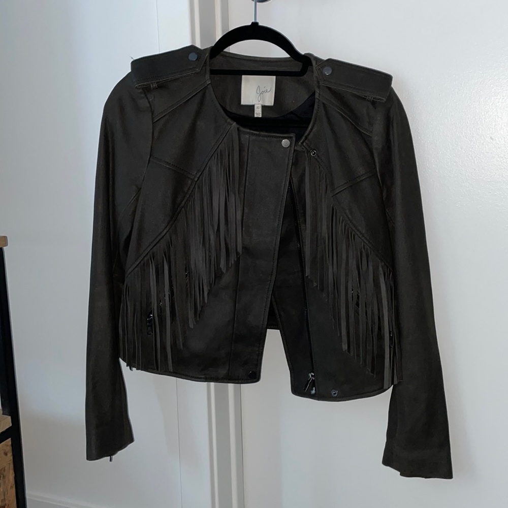 Joie Fringe Leather Jacket